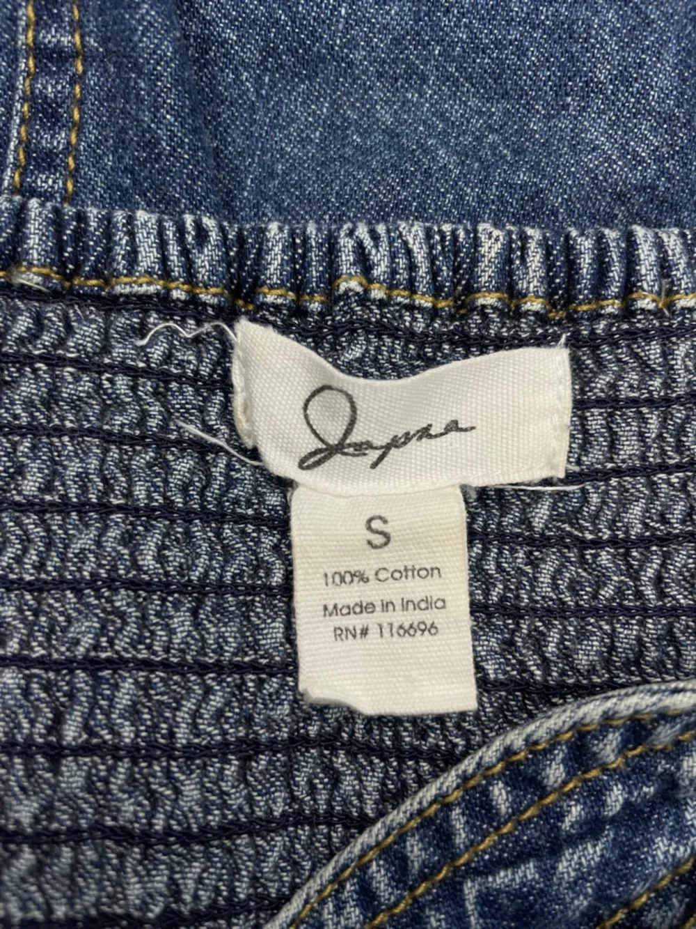 Japna Denim Dress Button-Front Mini - Size S - Picture 3 of 4